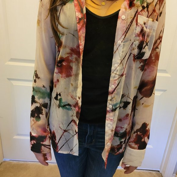 Guess Sheer long sleave patterned shirt - Picture 2 of 7